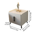 Simple Bedside Cabinet 45 cm with Faux Leather Surface and 2 Drawers - Beige - view 4