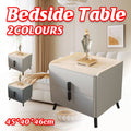 Simple Bedside Cabinet 45 cm with Faux Leather Surface and 2 Drawers - Grey - view 2