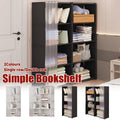 Simple Bookshelf Storage Rack with Dust Proof Curtain for Bedroom and Living Room, Black, Single Row - view 2