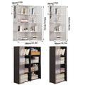 Simple Bookshelf Storage Rack with Dust Proof Curtain for Bedroom and Living Room, Black, Single Row - view 4