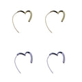 Simple Heart Earrings, Minimalist Polished Studs for Everyday - Silver - view 3