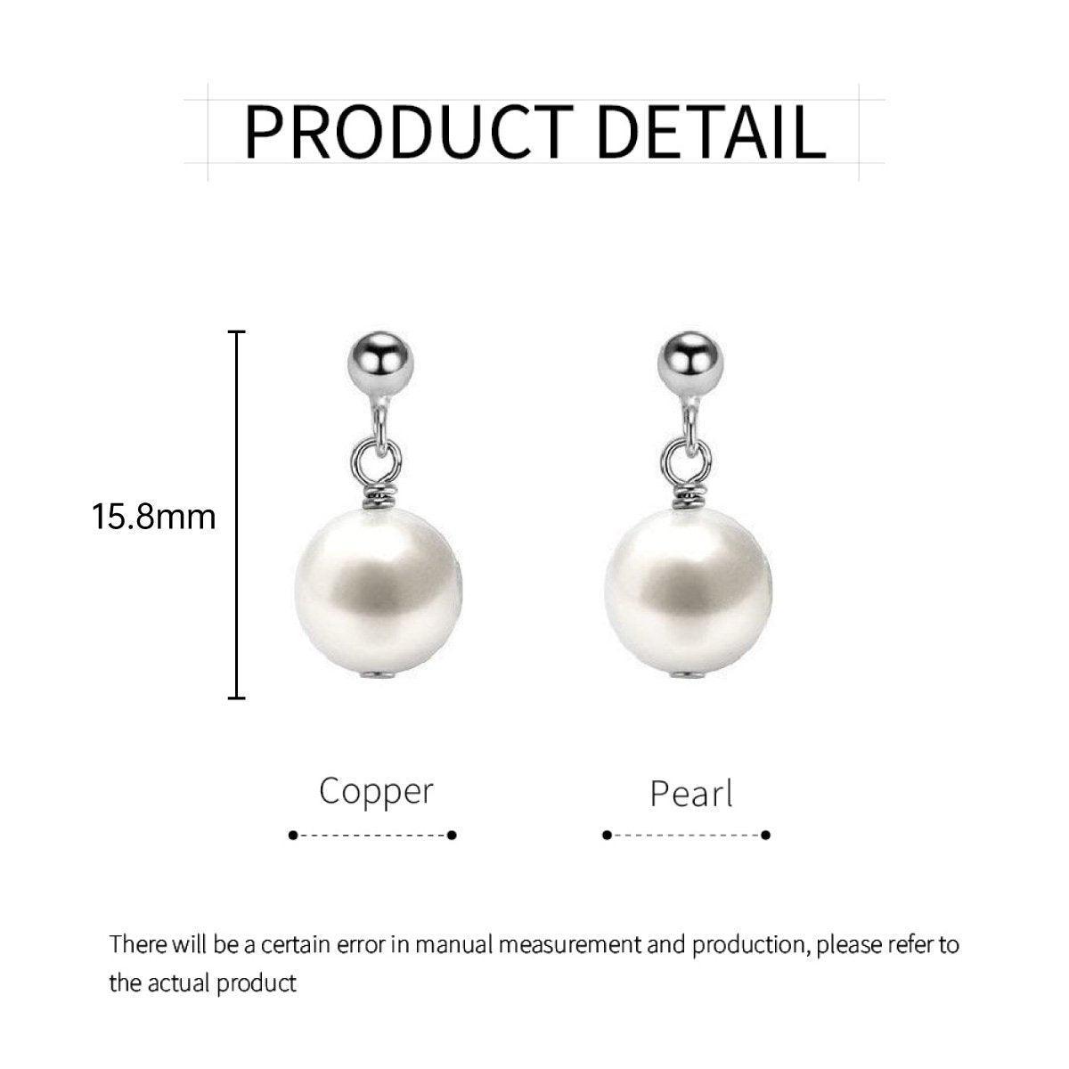 Simple Pearl Drop Earrings for Women - Gold - view 4