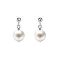 Simple Pearl Drop Earrings for Women - Silver