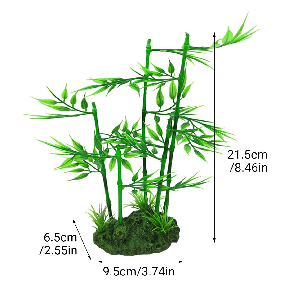 Simulated Bamboo Fish Tank Decoration, Non-Toxic Plastic, 21.5 x 9.5 x 6.5 cm - view 3