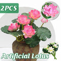 Simulation Lotus Flower Water Lily Decor, Pack of 2 - White - view 2