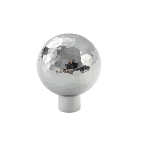Single Hole Cabinet Handle Drawer Pull Hammered Silver Simple Door Handle - 25 mm