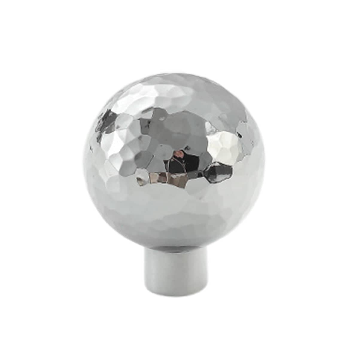 Single Hole Cabinet Handle Drawer Pull Hammered Silver Simple Door Handle - 27 mm