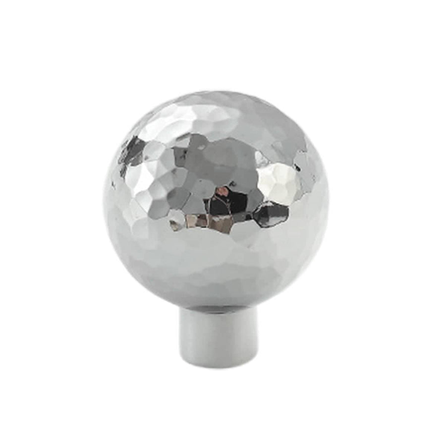 Single Hole Cabinet Handle Drawer Pull Hammered Silver Simple Door Handle - 27 mm