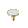 Single Hole Drawer Handle in Brass and Mother-Of-Pearl - Round
