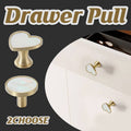 Single Hole Drawer Handle in Brass and Mother-Of-Pearl - Round - view 2