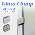 Single Hole Square Shower Glass Clip for Partitions - Chrome - view 2