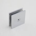 Single Hole Square Shower Glass Clip for Partitions - Chrome - view 5