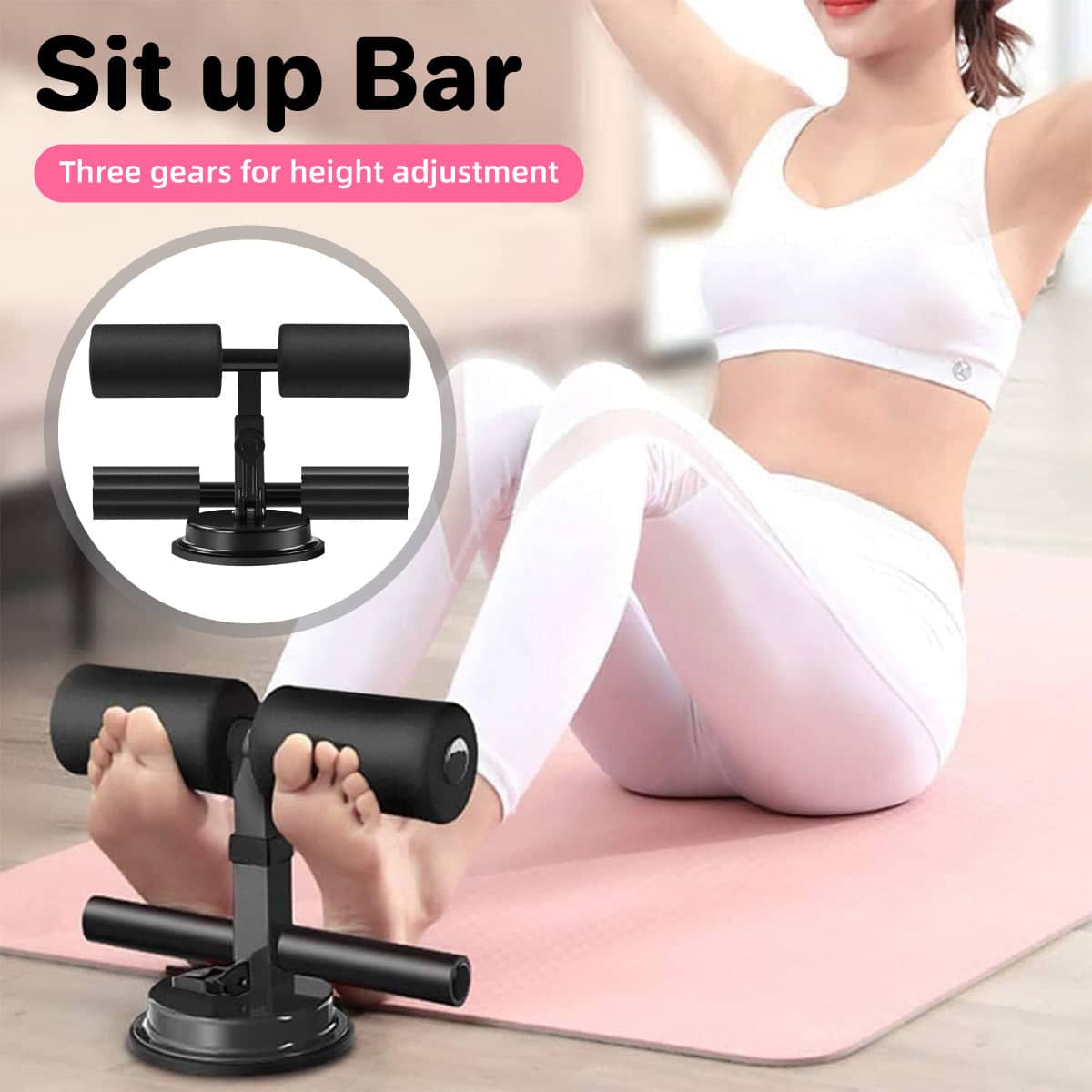 Sit up Assistant Device with Foot Support and Suction Cups for Home Gym