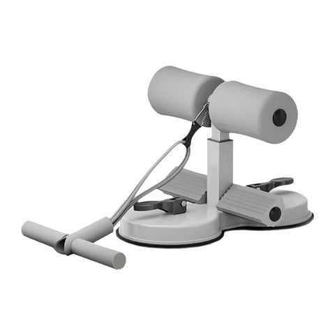 Sit-Up Assistant with Dual Suction Cups and Pull Rope - Grey