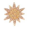 Six Pointed Star Brooch with Rhinestones - Champagne