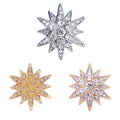 Six Pointed Star Brooch with Rhinestones - Champagne - view 3