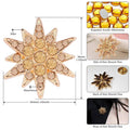 Six Pointed Star Brooch with Rhinestones - Gold - view 4