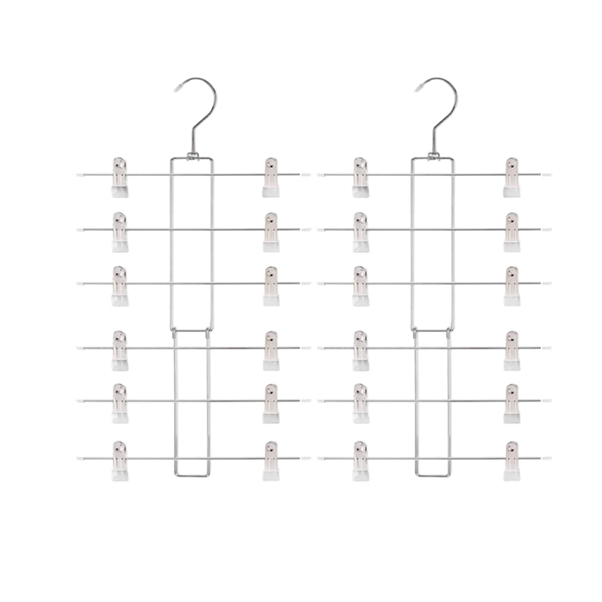 Six-Tier Pants and Skirt Hangers with Clips, Pack of 2 - view 2