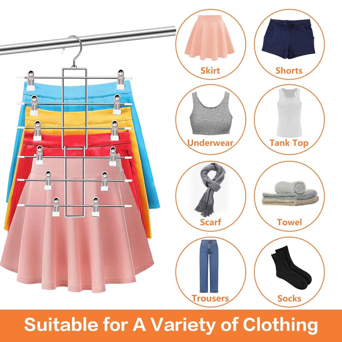Six-Tier Pants and Skirt Hangers with Clips, Pack of 2 - view 4