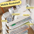 Six Tier Rolling Storage Cart Slim Magazine File Organiser - White - view 4