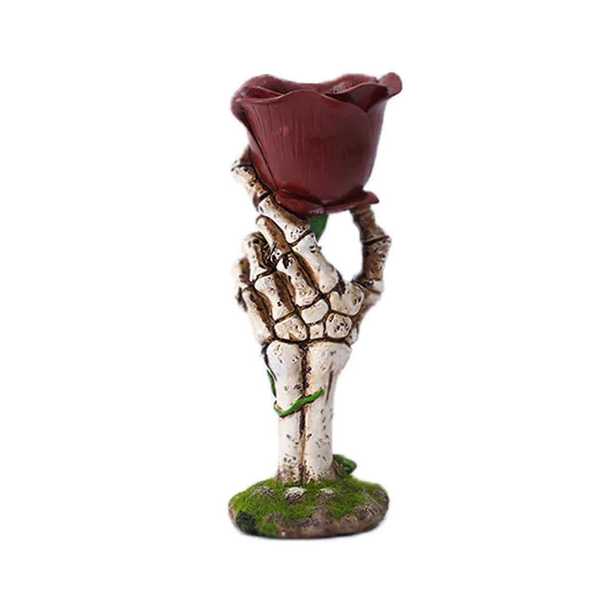 Skeleton Hand Rose Candle Holder Gothic Halloween Resin Decoration - view 2