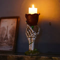 Skeleton Hand Rose Candle Holder Gothic Halloween Resin Decoration - view 5