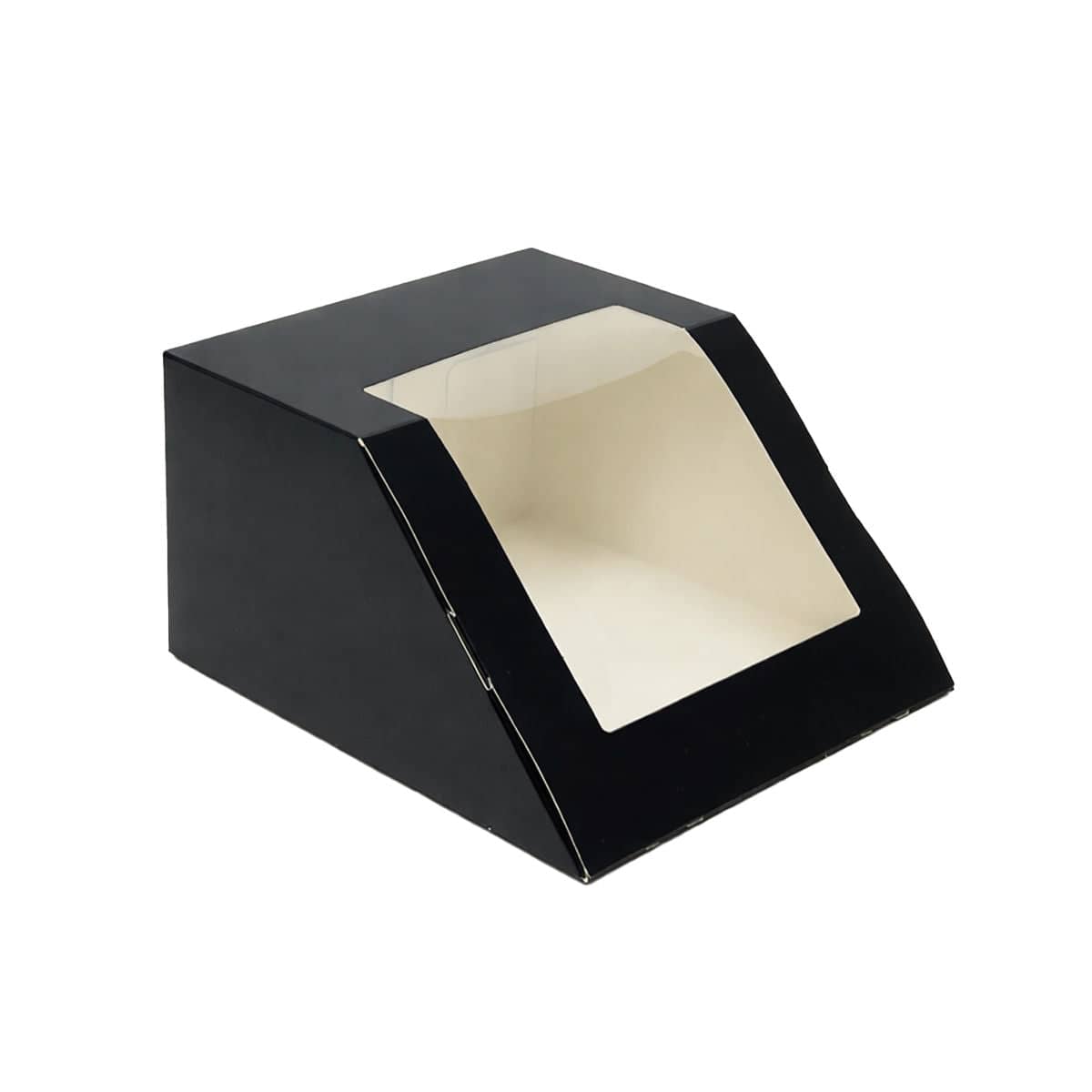 Slant Window Gift Boxes, Pack of 10 (19.5 x 22 x 12 cm) - Black