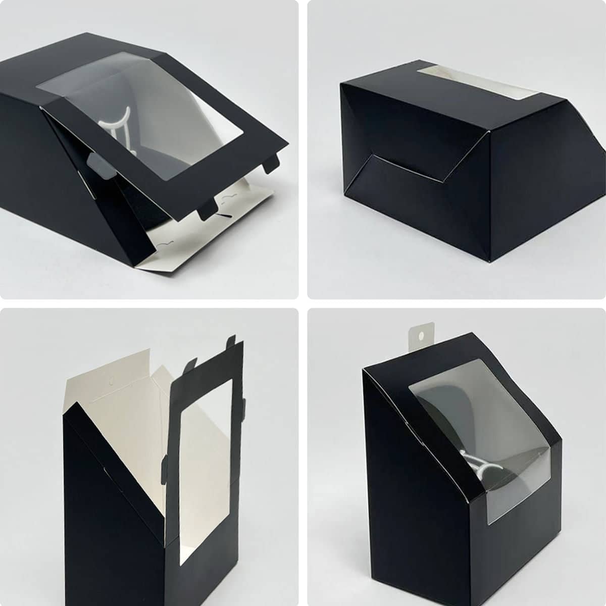 Slant Window Gift Boxes, Pack of 10 (19.5 x 22 x 12 cm) - Black - view 5