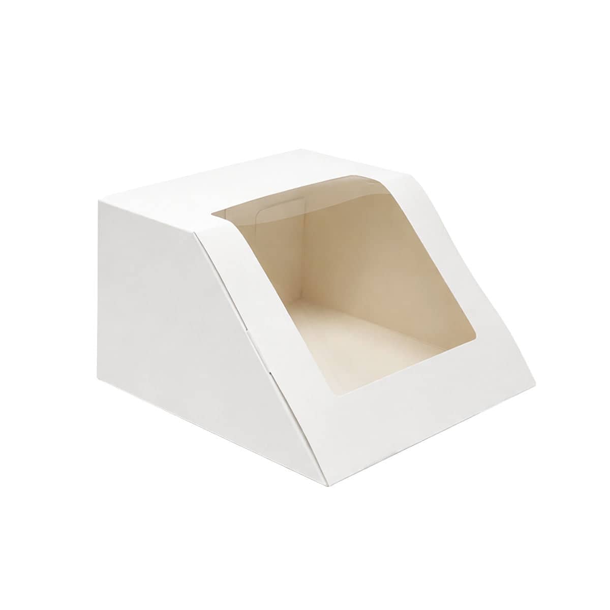 Slant Window Gift Boxes, Pack of 10 (19.5 x 22 x 12 cm) - White