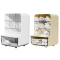 Slanted Desktop Pen Holder with Pull-Out Drawer, Stationery Organiser - Beige - view 3