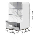 Slanted Desktop Pen Holder with Pull-Out Drawer, Stationery Organiser - White - view 4