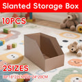 Slanted Front Cardboard Storage Boxes, Pack of 10 - 38 x 18 x 22 cm - view 2