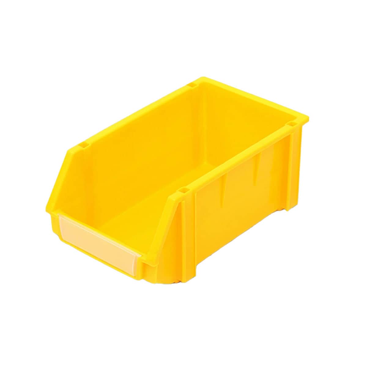 Slanted Plastic Storage Boxes for Screws, Nuts and Crafts - Yellow, Pack of 2