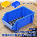 Slanted Plastic Storage Boxes for Screws, Nuts and Crafts - Yellow, Pack of 2 - view 2