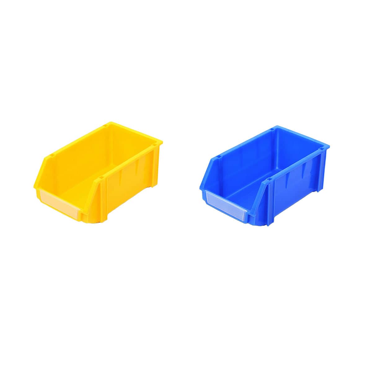 Slanted Plastic Storage Boxes for Screws, Nuts and Crafts - Yellow, Pack of 2 - view 3