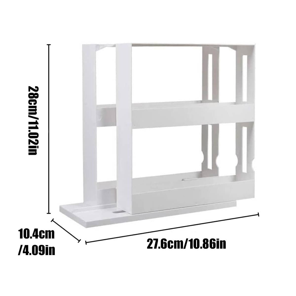 Slide Out Kitchen Cabinet Spice Rack Organiser Pantry Storage Shelf, White - view 3