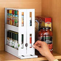 Slide Out Kitchen Cabinet Spice Rack Organiser Pantry Storage Shelf, White - view 4