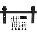 Sliding Door Track Kit with Carbon Steel Rail and Nylon Pulleys - 200 cm
