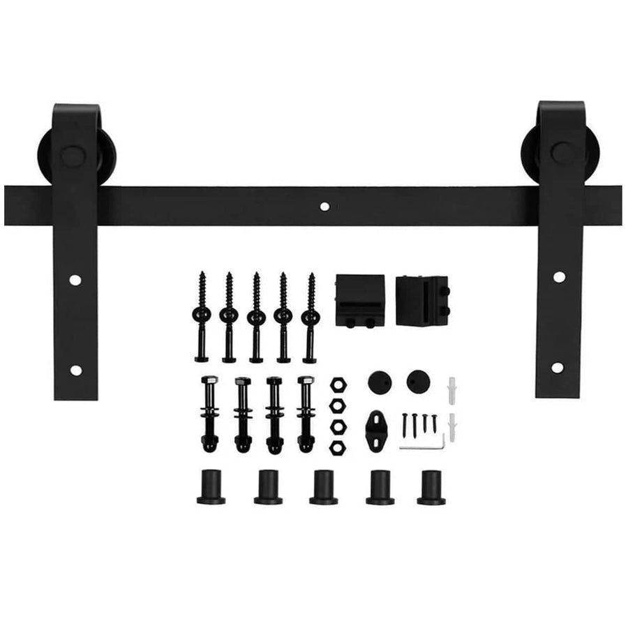 Sliding Door Track Kit with Carbon Steel Rail and Nylon Pulleys - 200 cm