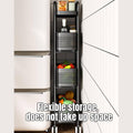 Slim 3-Tier Rolling Storage Trolley with Perforated Baskets - White - view 5