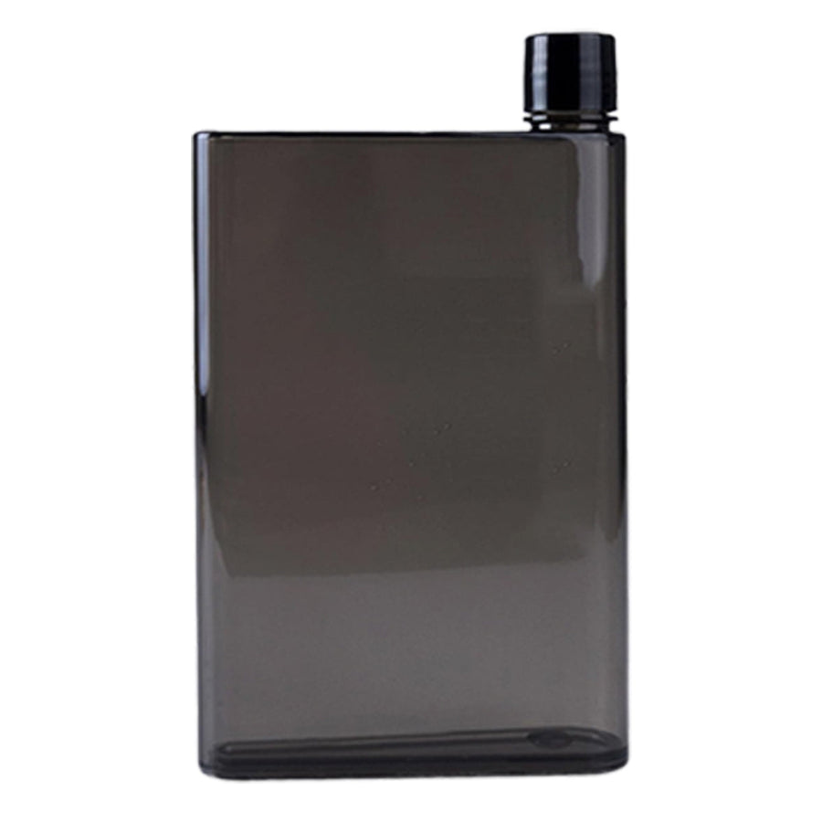 Slim Flat Water Bottle, BPA-Free Plastic Drink Bottle - Black 750ml