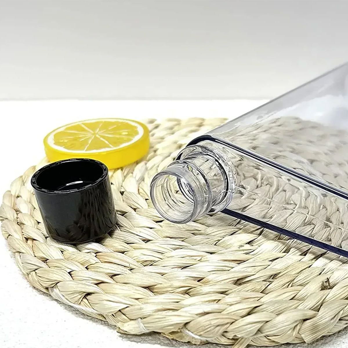 Slim Flat Water Bottle, BPA-Free Plastic Drink Bottle - Transparent 420ml - view 9