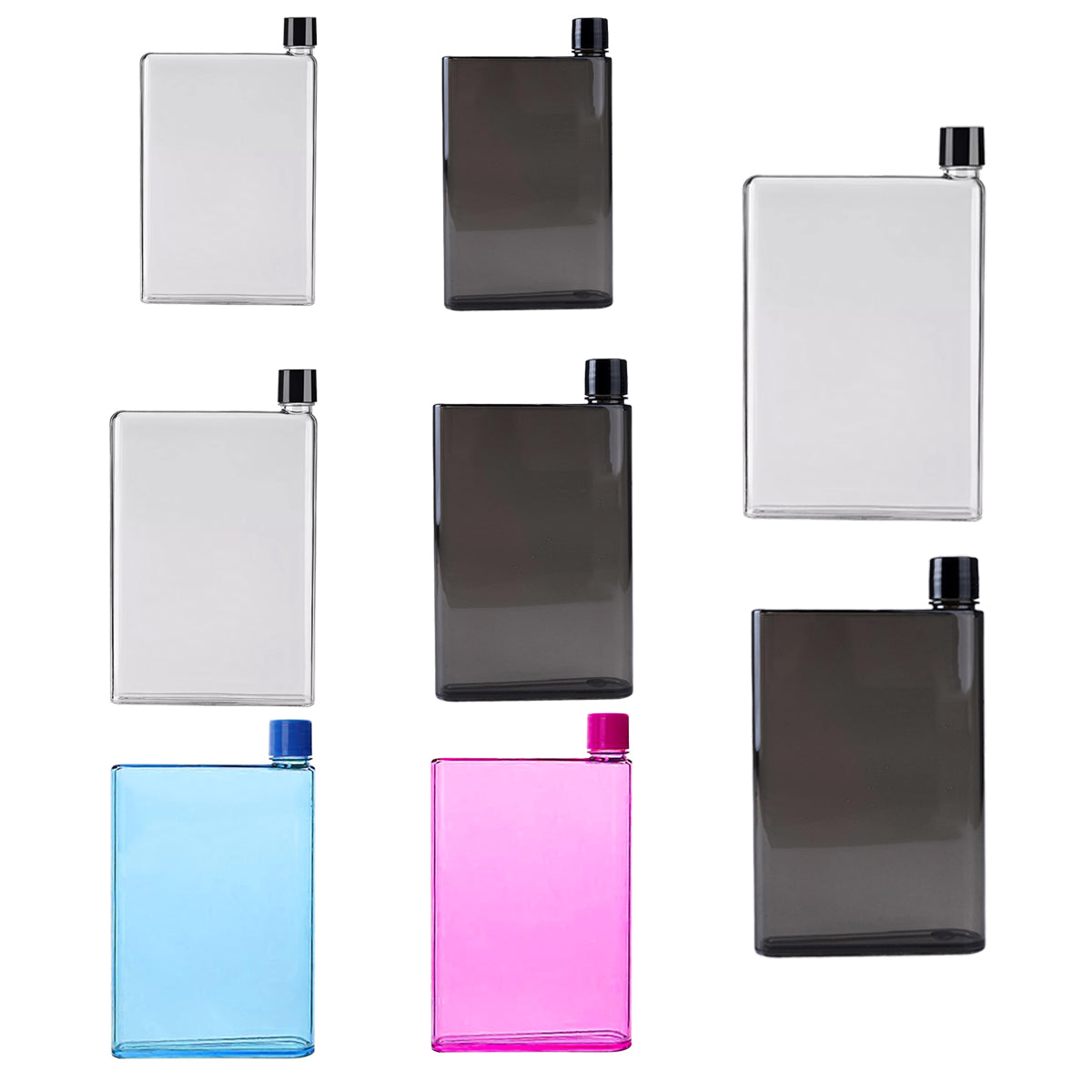 Slim Flat Water Bottle, BPA-Free Plastic Drink Bottle - Transparent 750ml - view 3