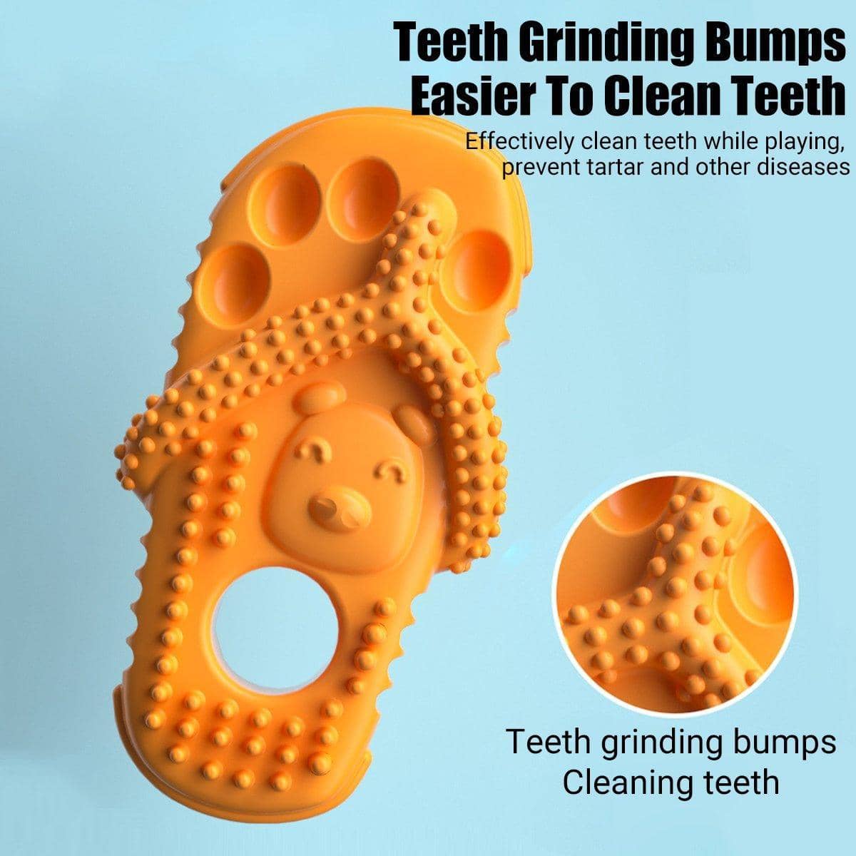 Slipper Shape Dog Chew Toy, Durable TPR Teething Toy - Orange - view 5