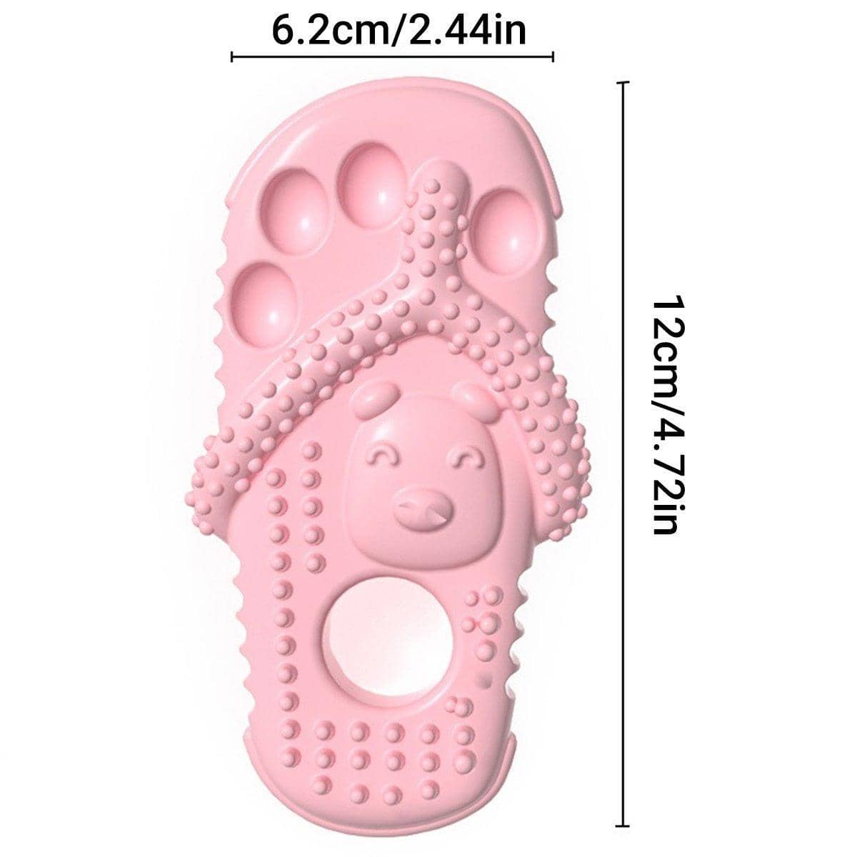 Slipper Shape Dog Chew Toy, Durable TPR Teething Toy - Pink - view 4