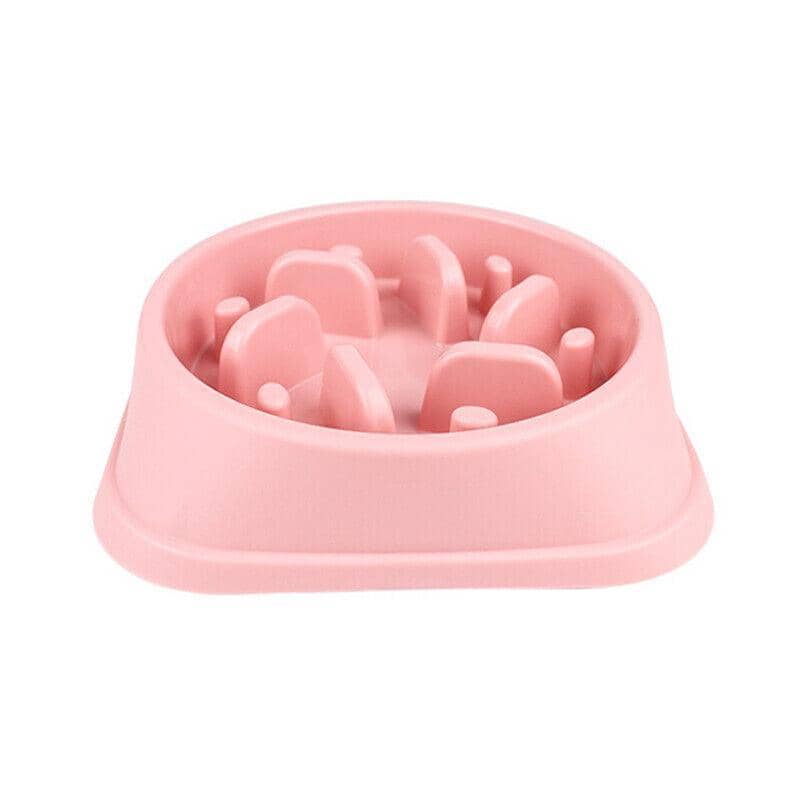 Slow Feeder Dog Bowl Non-Slip Interactive - Pink, Pack of 2