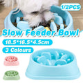 Slow Feeder Dog Bowl Non-Slip Interactive - Pink, Pack of 2 - view 2