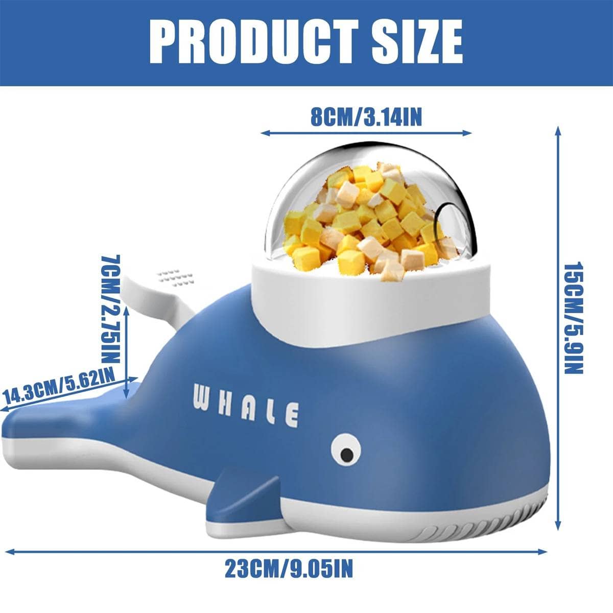 Slow Feeder Treat Toy for Cats and Dogs, Whale Shaped - view 3