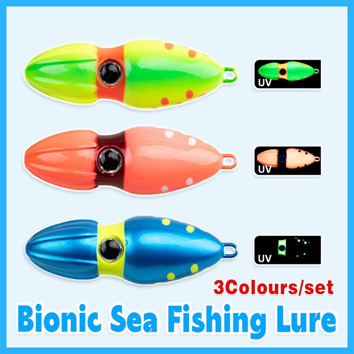 Slow Sinking Squid Jig Fishing Lure with 3D Eye - 100g - view 2