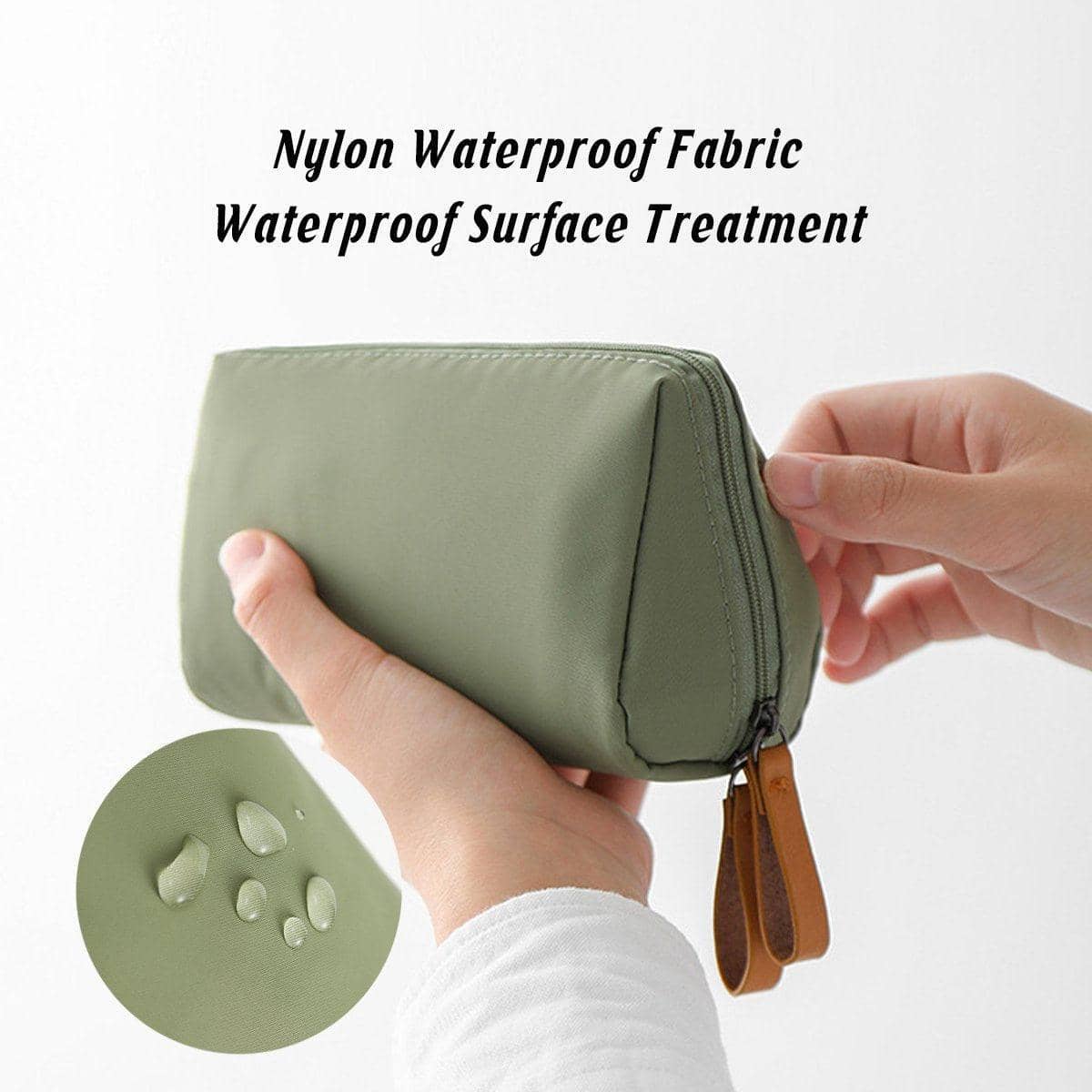 Small and Large Makeup Bag Set for Travel - Green and Pink, Set of 4 - view 4